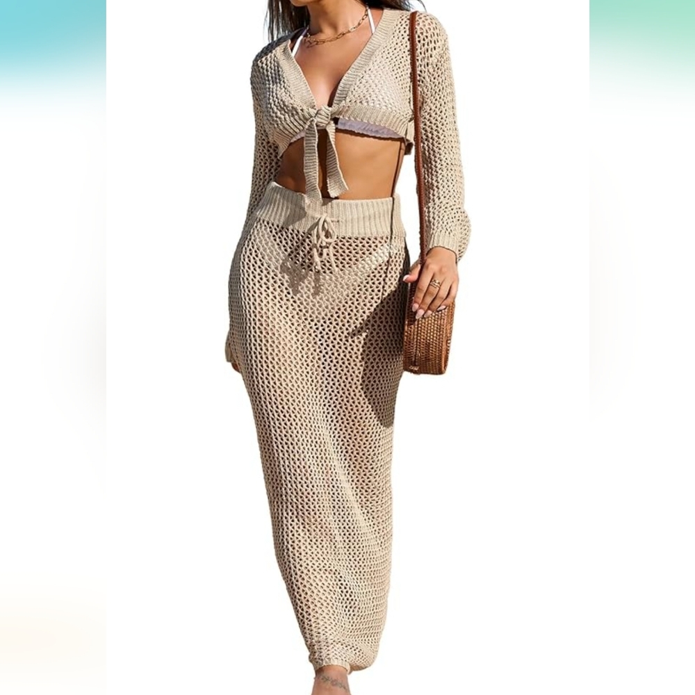 2 Piece Crochet Cover Up Matching Set